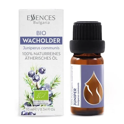 ESSENCES BULGARIA BIO Wacholder (Juniperus communis) - 100% Naturreines, Ätherisches Öl (10ml)