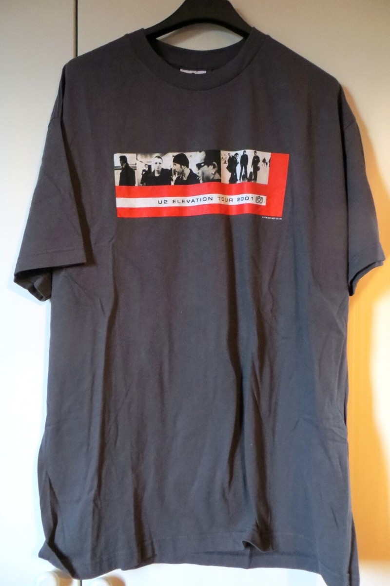 00s U2 ELEVATION TOUR 2001 Tシャツ Vintage 2001 U2 Elevation Tour Concert T-Shirt Gray Large