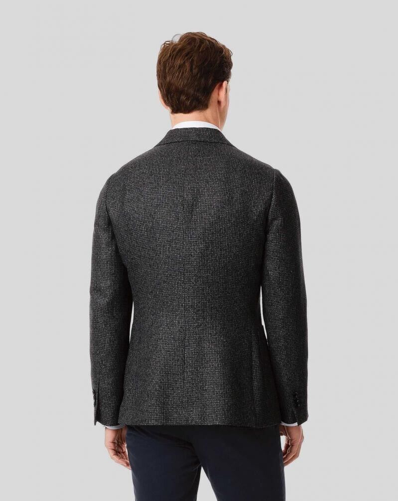 Charles Tyrwhiytt Mini Grid Check Jacket Charcoal… - image 2