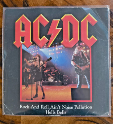 AC/DC - Rock And Roll Ain't Noise Pollution / Hells Bells -7'' Vinyl  1980 VG+