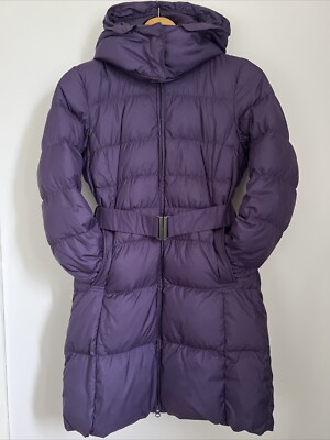 Uniqlo Down Filled Coat Puffer Womens XS Uk Purple Belted - Main Image