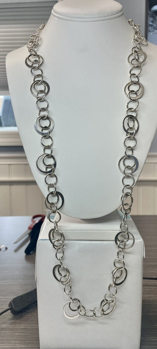 ralph lauren RLL necklace silver tone 80s statement vintage ralph lauren RLL necklace silver tone 80s statement vintage