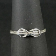 Ring Silver Band Single Knot Dainty Sterling 925 Size 4 Ring