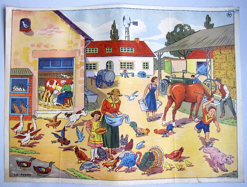 La Construction Maçon Architecte - La Ferme - Nalliers School Card 1950 - Picture 2 of 2