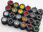 Hot Wheels Good Year 6 Spoke TE 14 mm OFF ROAD Rubber Tire  -12  sets