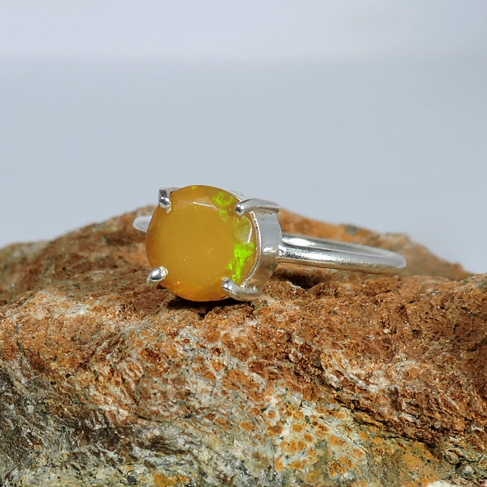 Ethiopian Opal 925 Sterling Silver Ring Fine Jewelry for Women