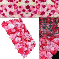 12pcs Rose Flower Wall Panels Artificial Silk Wedding Decor Party Home Floral