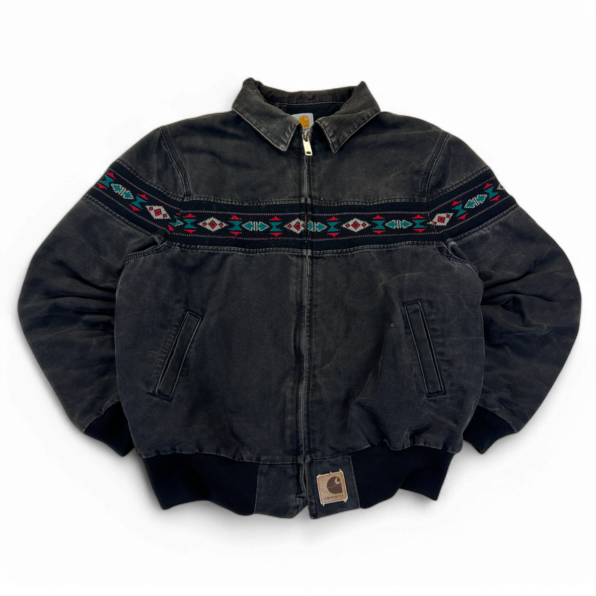 Vtg Carhartt J77 BLK Jacket Mens L Aztec Quilted Black RARE Vtg Carhartt J77 BLK Jacket Mens L Aztec Quilted Black RARE