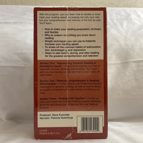 Evelyn Wood Reading Dynamics 3 Video Set (Brand New) Dave Kuenstle - Picture 2 of 7