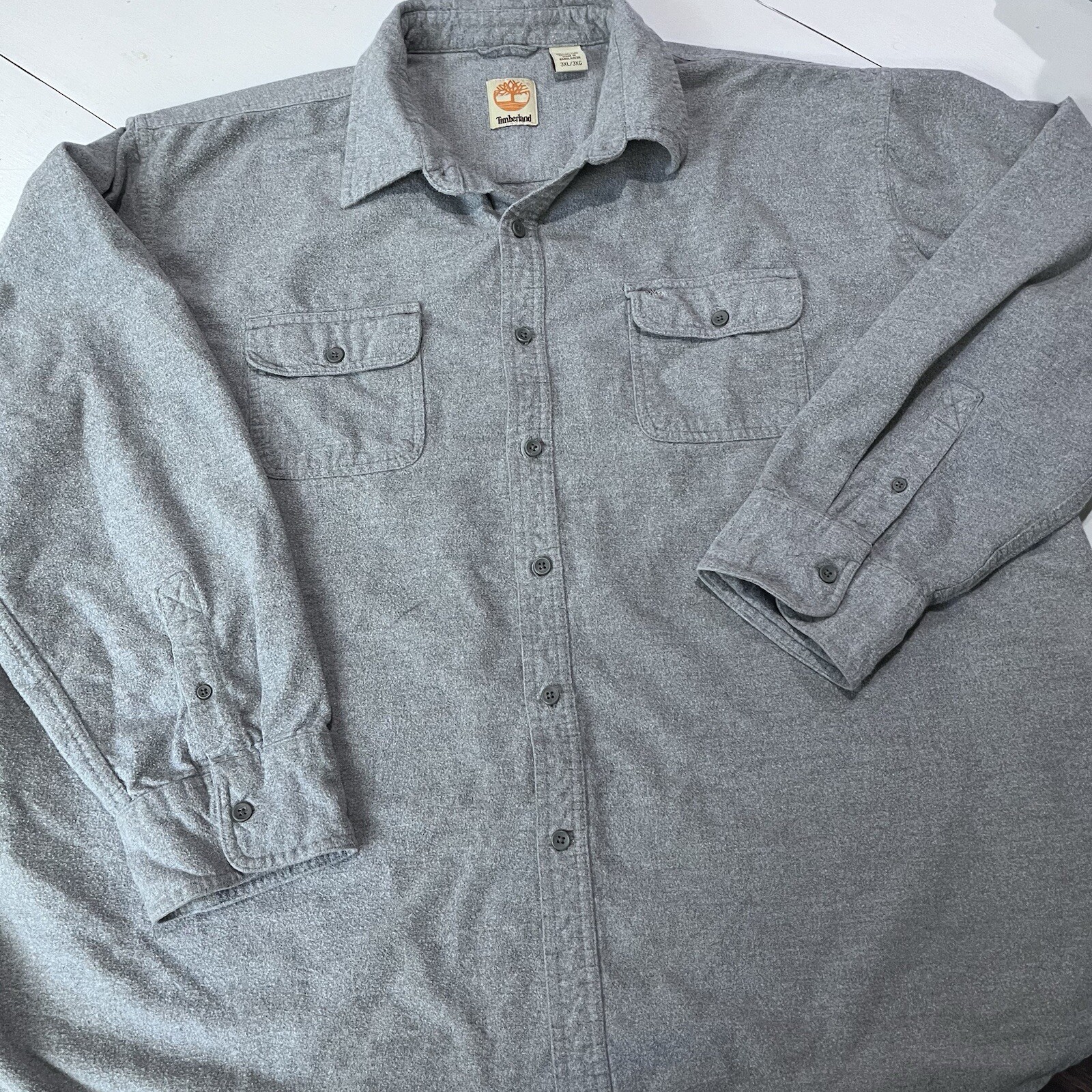 Timberland flannel button down shacket gray mens … - image 4