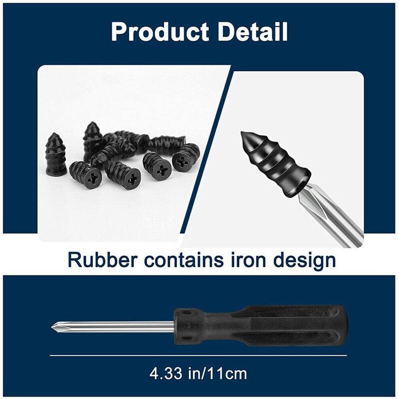 60PCS Tire Repair Screw in Rubber Plug Nail Car Tyre Puncture Kit OffRoad Tire eBay