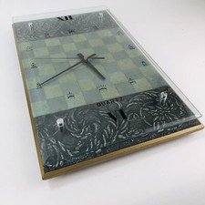 VTG Chess Wall Mounted Clock Glass MCM Decor ...