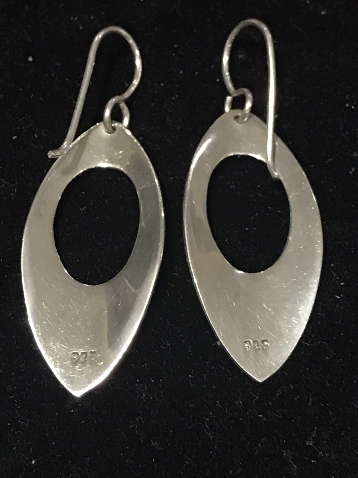 sterling silver open leaf dangle earrings - image 2