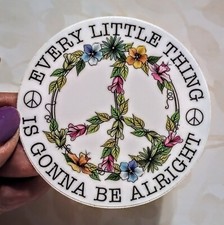 Floral Peace Sign Vinyl Sticker Nature Love Peace Family