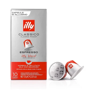 illy Aluminum Capsules Compatible *Nespresso Classico or Intenso 20, 40 or 100Ct