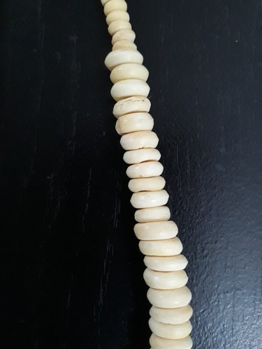 Vintage 16" Handmade Bone Beaded Necklace - Picture 3 of 6