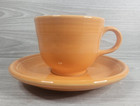 Fiestaware Tangerine Orange Tea/Coffee Cup & Saucer Set Homer Laughlin