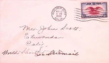 Culver City California 1938 Envelope Vintage World's Shortest Airmail