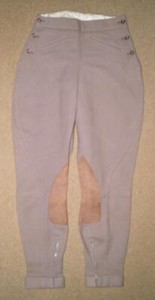 Jodhpurs Vintage Femme Taupe - Hebden Cord Co. Ltd. - Taille 28 - Renforts Genou Daim - Très Bon état