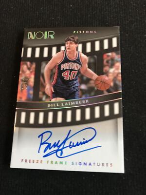 Bill Laimbeer 2022-23 Panini Noir #FRF-BLA Freeze Frame Signatures 95/99