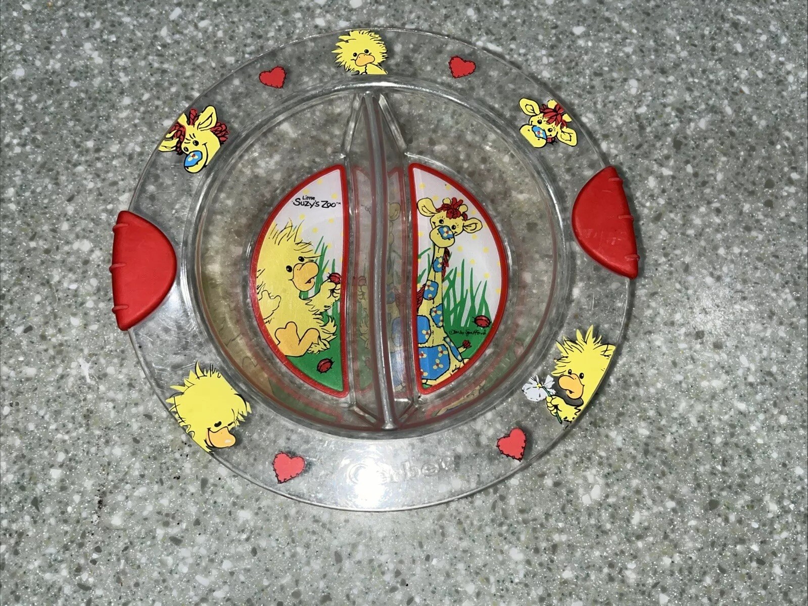 Little Suzy's Zoo Divided Dish Bowl with Gripper Handles Witzy & Friends Gerber