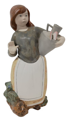 Vintage Davila Girl Carrying Water Large Ceramic Figurine Made In Spain Rare