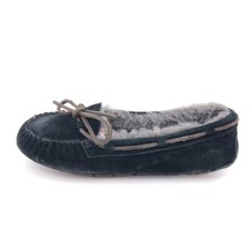 UGG Dakota Indoor Outdoor Moccasin Slippers Womens Size 7 EUR 38 Black Leather
