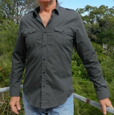 VINTAGE River Island Sharp Dressed Man Military Style Striped