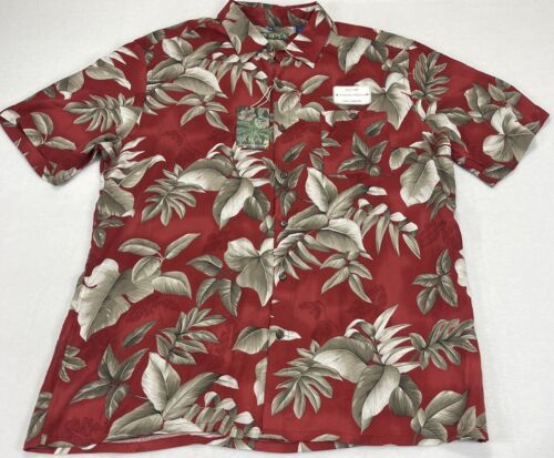 CAMPIA Love Tropical Life Mens Size XL Rayon Red Shirt Natural Stretch NWT - Picture 1 of 5