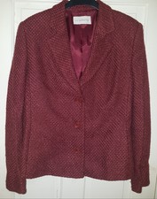 Liz Claiborne Women's Jacket Size 12 Blazer Style Red Long Sleeves Buttons Lined