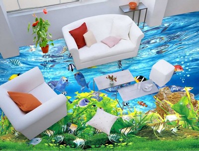 3D Fisch Sea Wasser Gras 886 Fototapeten Wandbild ...
