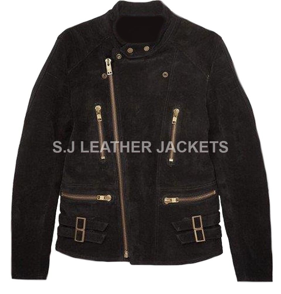 Men’s Stylish Suede Leather Zipper Jacket for Modern Fashion