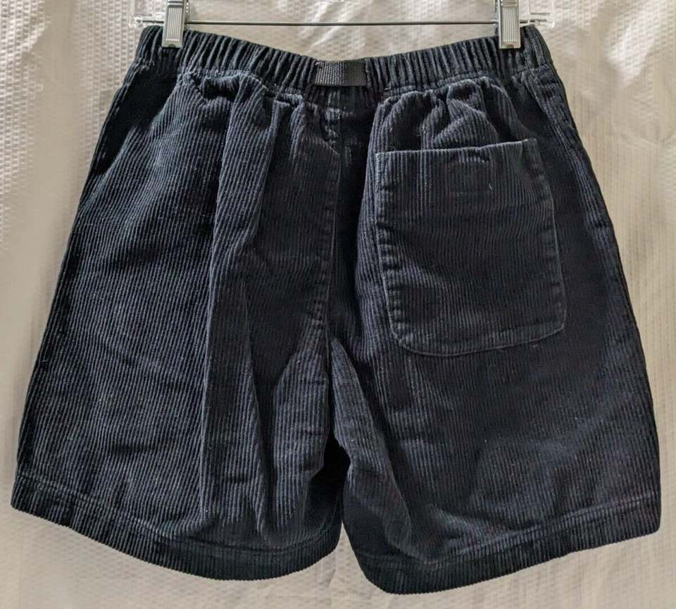 Pantalones Cortos Sin Paredes Pana Para Hombres Negro Carga 4 Bolsillos Gorpcore Cinturón S-P Foto 2 de 4