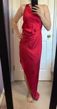 ASOS Red Satin Asymmetrical Dress (Size UK 8 / US 4 / Small)