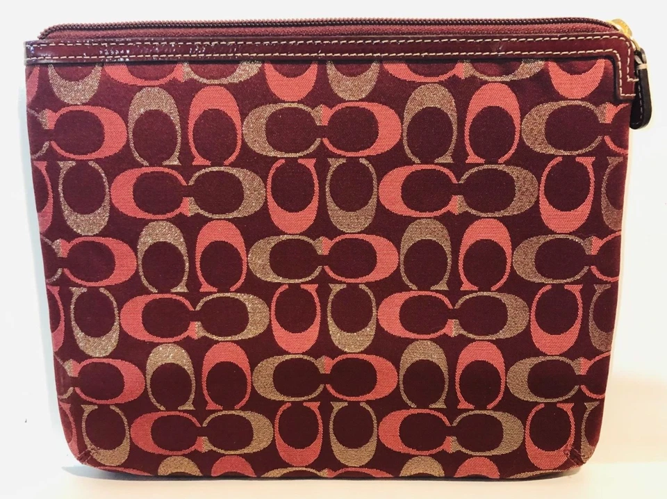 Coach Padded Tablet Signature Jacquard Case Burgundy - Image 2 of 4