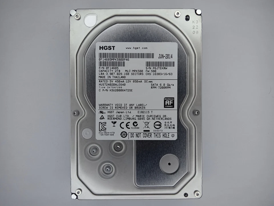 Hitatchi Ultrastar 7K4000 HUS724020ALE640 2TB 3.5" Desktop Hard Drive SATA
