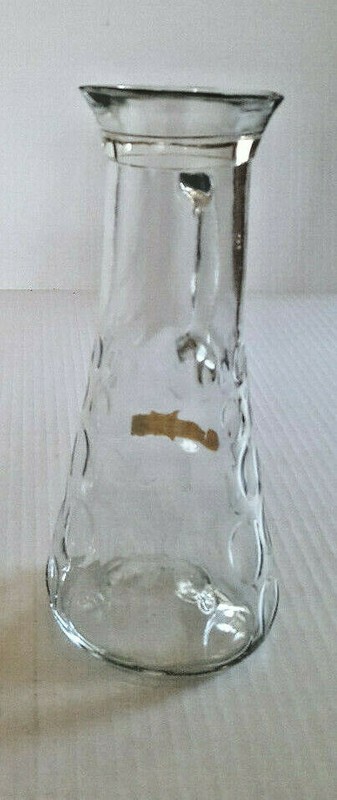 Heublein Thumbprint Glass Cocktail Martini Pitcher With Label MID CENTURY MODERN