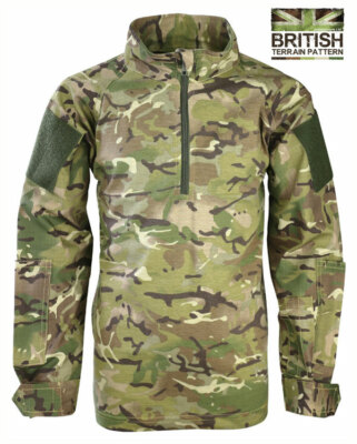 Kombat Kids Boys Army UBACS Long Sleeve Combat T-shirt Shirt Zip Top BTP  Camo