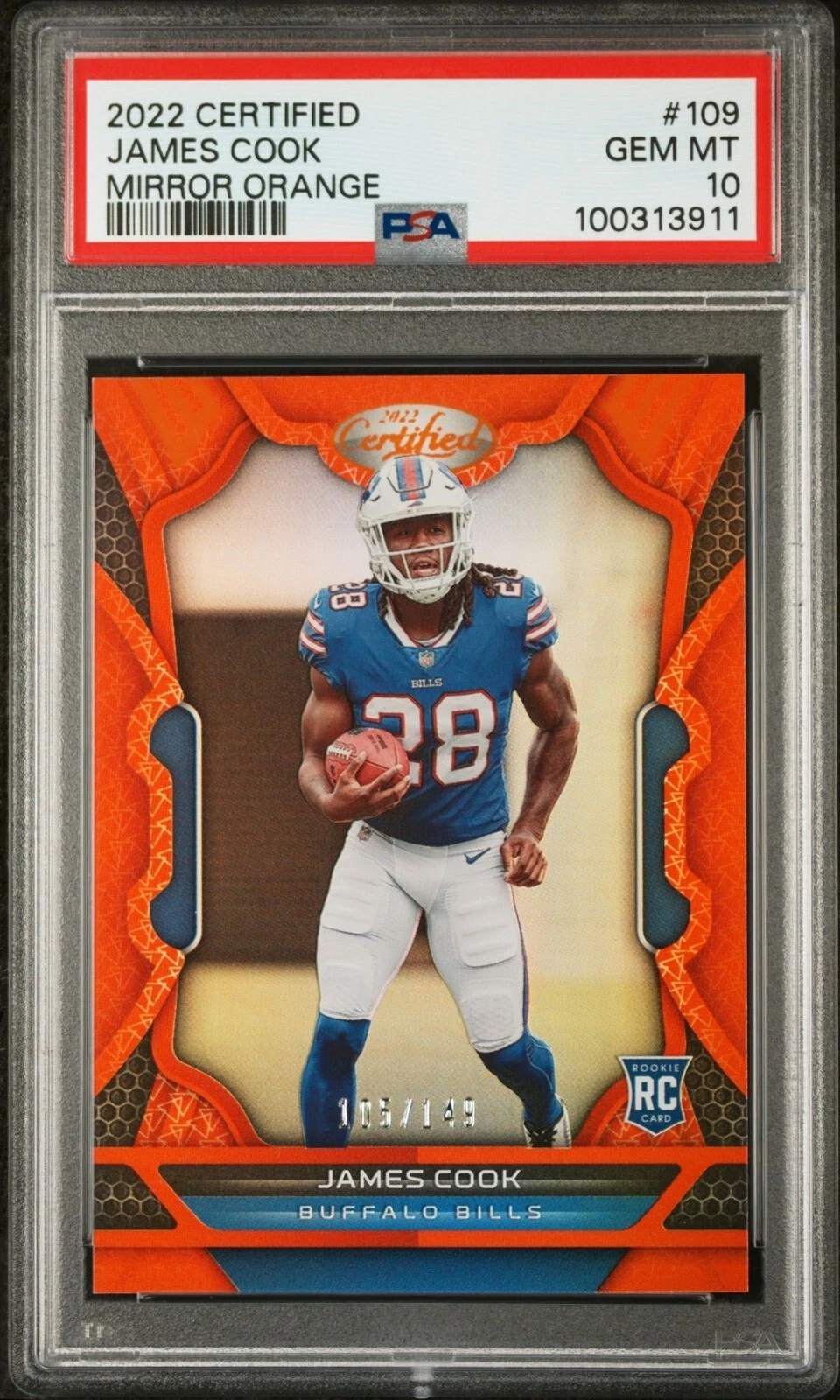 James Cook Panini Certified #109 Mirror Orange