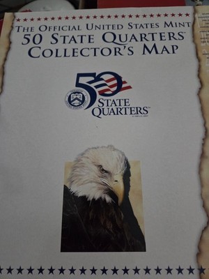50 Fifty US State Map Folder Album Coin Holder Quarters Empty New