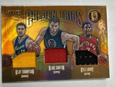 2016- Panini Gold-Golden Trios Blake Griffin,Klay Thompson,Kyle Lowry 48/49 MEM 