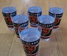 NEW! Set Of 6! NFL Chicago Bears Hard Plastic Drinking Cup  20floz Double Sided