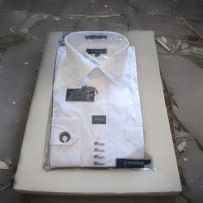 Angelo Rossi  Men s White Button Down Shirt Size 15 1.5 x 34/35
