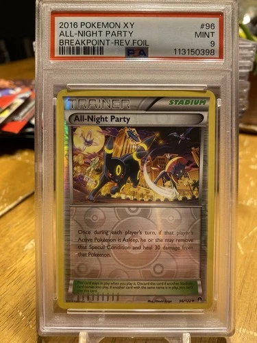 Pokémon TCG 2016 XY ALL-NIGHT PARTY Breakpoint Rev. Foil UMBREON PSA 9 MINT