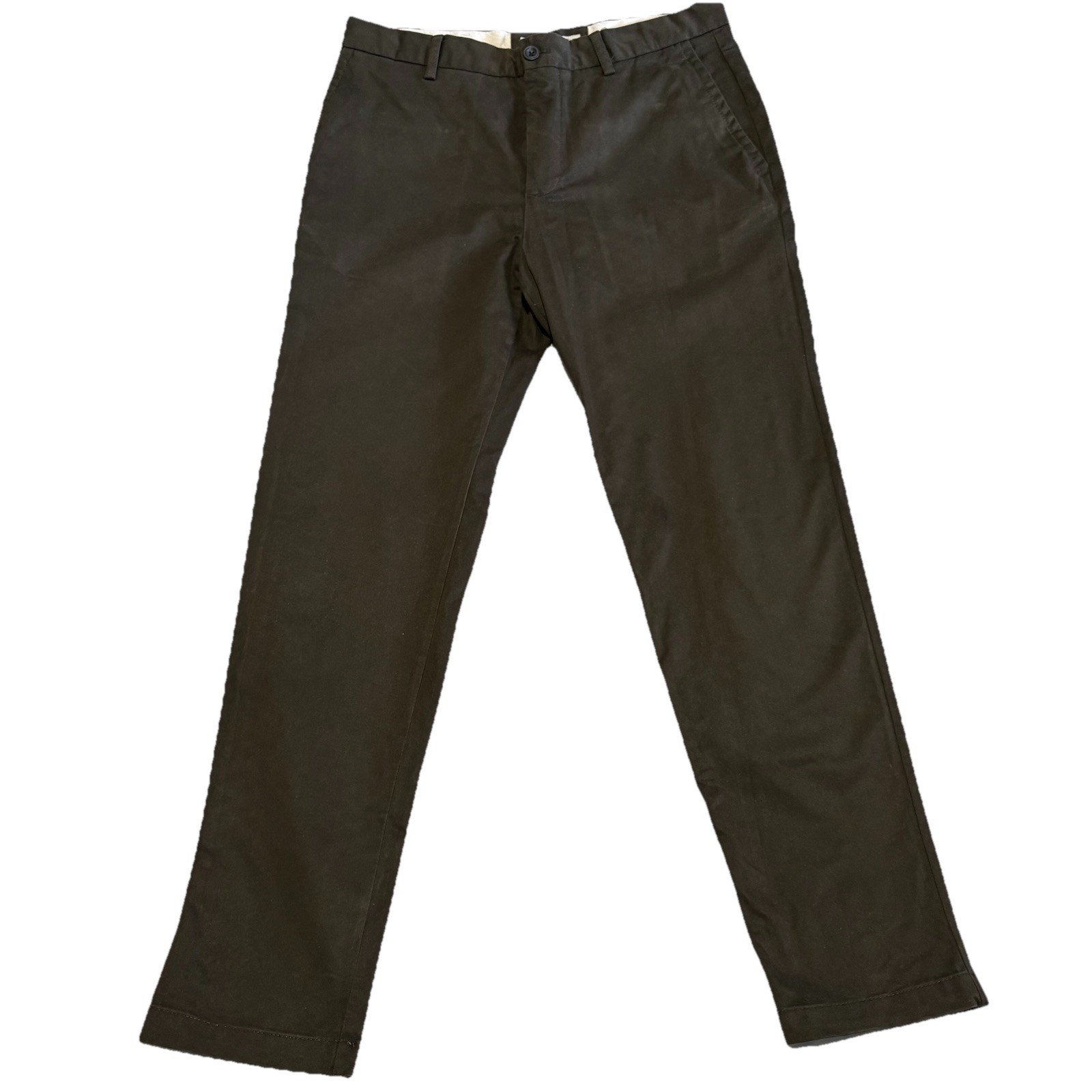 Zara Chino Pants Mens Size 32 Slim Fit Black Flat Front RN 77302