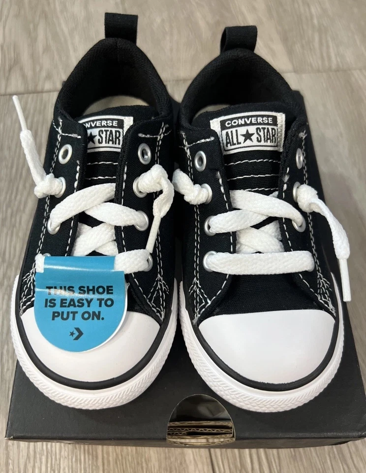 Converse Chuck Taylor All-Star Infantil Talla 7 CTAS Street Slip A01699F Negro Nuevo Foto 2 de 4