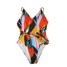Colorful women's swimsuit 2XL plus bathing vacation removable padding tie