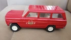 VINTAGE 1960'S TONKA 9" JEEP WAGONEER FIRE CHIEF CAR PRESSED STEEL