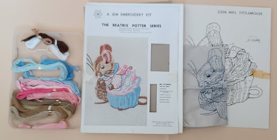 Vintage Beatrix Potter Jem Stickpackung Mrs Tittlemouse Kit Nr. 3306