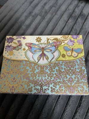 Pooch & Sweetheart 7 Cards/Envelopes Vtg Style Colorful Butterfly & Intricate